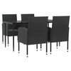 vidaXL Garden Dining Set Black Poly rattan and steel Large Durable