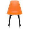 vidaXL Dining Chair Set of 4 Orange Polypropylene and powder-coated metal