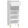 vidaXL Shoe Cabinet White Engineered wood, Solid eucalyptus wood Compact