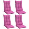 vidaXL Highback Chair Cushion Set of 4 Pink Oxford fabric (100% polyester)