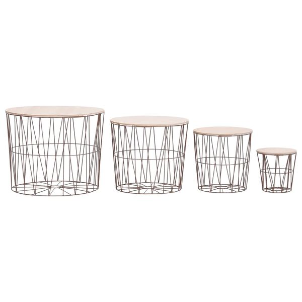 vidaXL Coffee Table 4 pcs Copper