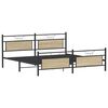 vidaXL Bed Frame Sonoma oak Steel, Engineered Wood Double bed size