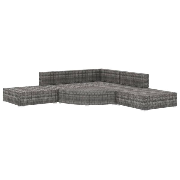 vidaXL Garden Sofa Grey PE Rattan Medium Modular Garden Sofa