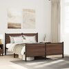 vidaXL Bed Frame Brown Oak Steel, Engineered Wood King Bed Frame