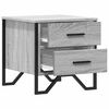 vidaXL Bedside Cabinet Grey Sonoma Engineered Wood & Metal Medium