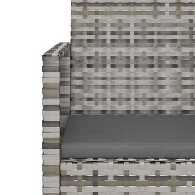 vidaXL Patio Armchair with Cushion Gray Poly Rattan