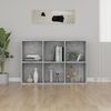 vidaXL Book Cabinet Concrete grey Engineered wood 25.98 x 11.8 x 38.6 in
