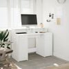 vidaXL Desk with LED Lights White 47.2x21.7x35.8" Engineered Wood
