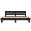 vidaXL Bed Frame Black Engineered Wood Double Modern Bed Frame