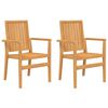 vidaXL 3 Piece Patio Dining Set Solid Wood Teak