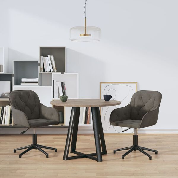 vidaXL Dining Chair Set of 2 Dark Gray