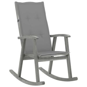 vidaXL Wooden Rocking Chair Grey Solid acacia wood Standard