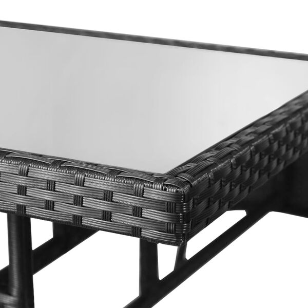 vidaXL Garden Table Black PE rattan 31.5 x 31.5 in Durable