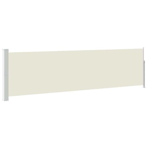 vidaXL Side Awning Cream 100% Polyester fabric and Powder-coated steel
