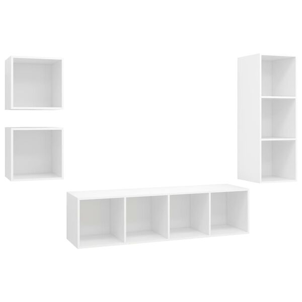 vidaXL TV Cabinet Set White Engineered wood Standard TV Cabinet Set