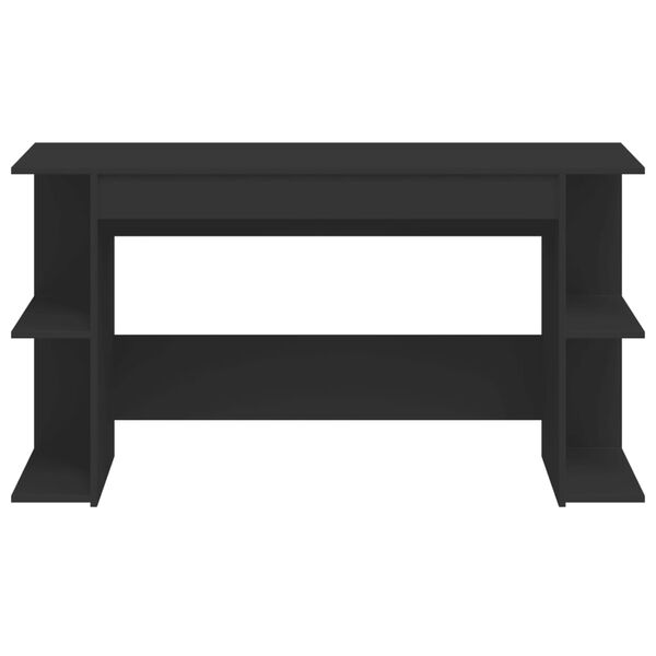 vidaXL Desk Black Engineered Wood Large Desk Rectangular Modern