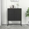 vidaXL Highboard Black Steel 31.5 x 13.8 x 39.4 in Levelers Highboard