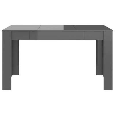 vidaXL Dining Table High Gloss Gray 55.1"x29.3"x29.9" Chipboard