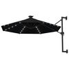 vidaXL Garden Parasol Black Polyester and Metal Large Garden Parasol