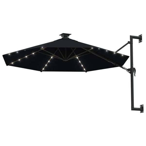 vidaXL Garden Parasol Black Polyester and Metal Large Garden Parasol