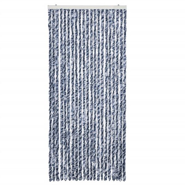 vidaXL Insect Curtain Blue and White 35.4x78.7" Chenille
