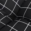 vidaXL Highback Chair Cushion Set of 2 Black Check Pattern