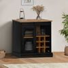 vidaXL Sideboard Black Solid pine wood, metal Medium Sideboard