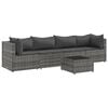 vidaXL Patio Lounge Set Grey PE rattan Medium Modular