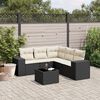 vidaXL Garden Sofa Set Black, Cream White