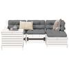 vidaXL Garden Sofa Set White Solid pine wood 5-Piece Set Foldable