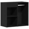vidaXL LED Dressing Table Black oak 140 x 40 x 140 cm Engineered wood