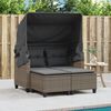vidaXL Garden Sofa Grey PE rattan, powder-coated steel 2-seater