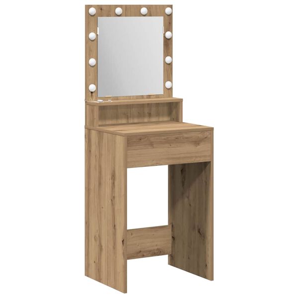 vidaXL Dressing Table with Shelf Artisan Oak 19.69 x 16.14 x 53.15 in