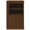 vidaXL Side Cabinet Brown Oak Engineered wood and glass Medium Lights