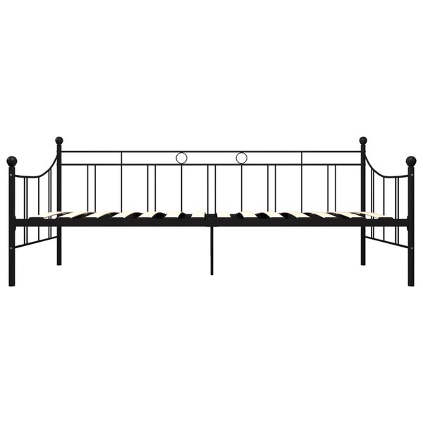 vidaXL Day Bed Frame Black Metal, plywood, plastic Single bed size