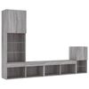 vidaXL TV Wall Unit Grey sonoma Engineered wood, glass Large