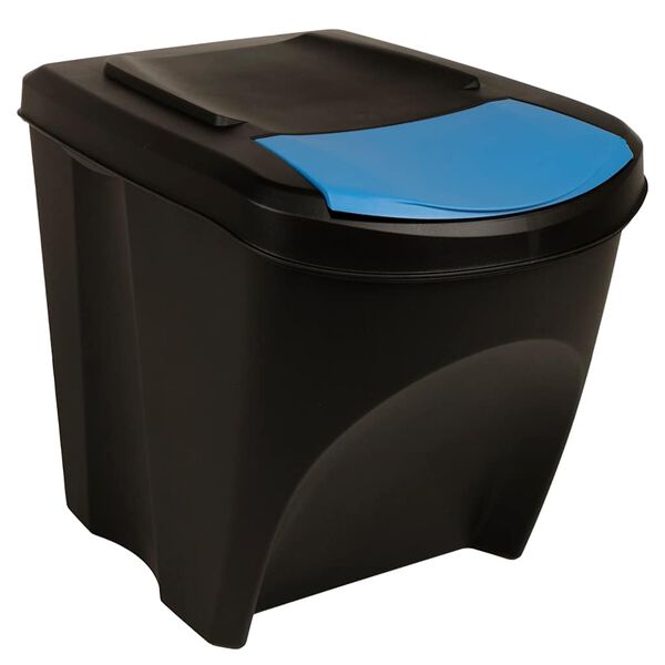 vidaXL Stackable Garbage Bin Boxes 3 pcs Anthracite 19.8 gal Polypropylene