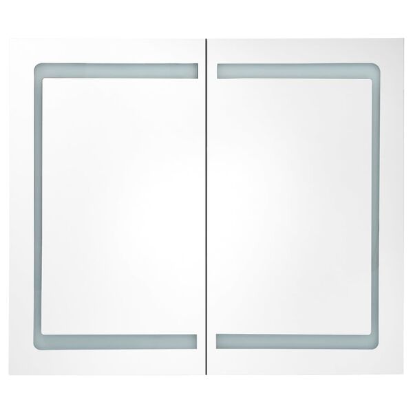 vidaXL Bathroom Cabinet Shining Grey MDF in Melamine Finish, Glass