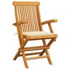 vidaXL Garden Chair Set of 6 Teak wood with cream cushions