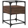 vidaXL Bedside Cabinet Set of 2 Brown Oak Engineered Wood, Steel, Glass