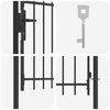 vidaXL Fence Gate Single Door with Arched Top Steel 3.3'x3.9' Black