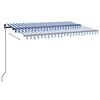 vidaXL Retractable Awning Blue and White Powder-coated aluminum