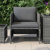 vidaXL Garden Sofa Grey PE rattan, steel 23.6 in x 23.6 in Modular
