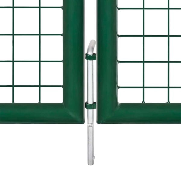 vidaXL Mesh Garden Gate Steel 157.5x29.5" Green