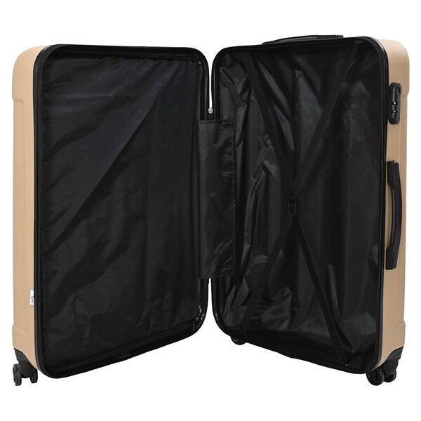 vidaXL Suitcase 3 pcs Champagne 19.69 x 12.20 x 30.71 in ABS Plastic