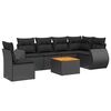 vidaXL Garden Sofa Set Black PE rattan 7 Piece Set Garden Sofa Set
