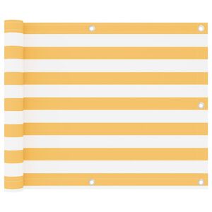 vidaXL Balcony Screen White and Yellow 29.5x236.2" Oxford Fabric