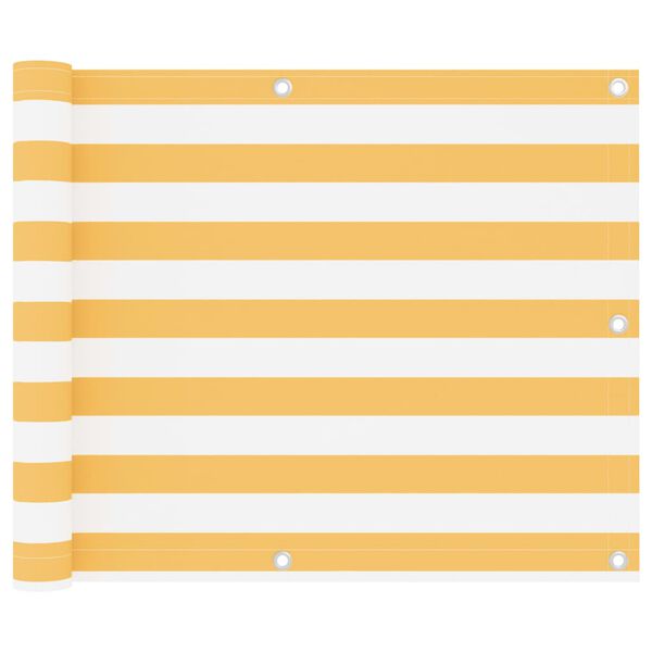 vidaXL Balcony Screen White and Yellow 29.5x236.2" Oxford Fabric
