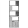 vidaXL Bookcase Grey Sonoma Engineered wood Tall Bookshelf Rectangular