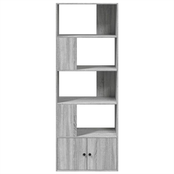vidaXL Bookcase Grey Sonoma Engineered wood Tall Bookshelf Rectangular